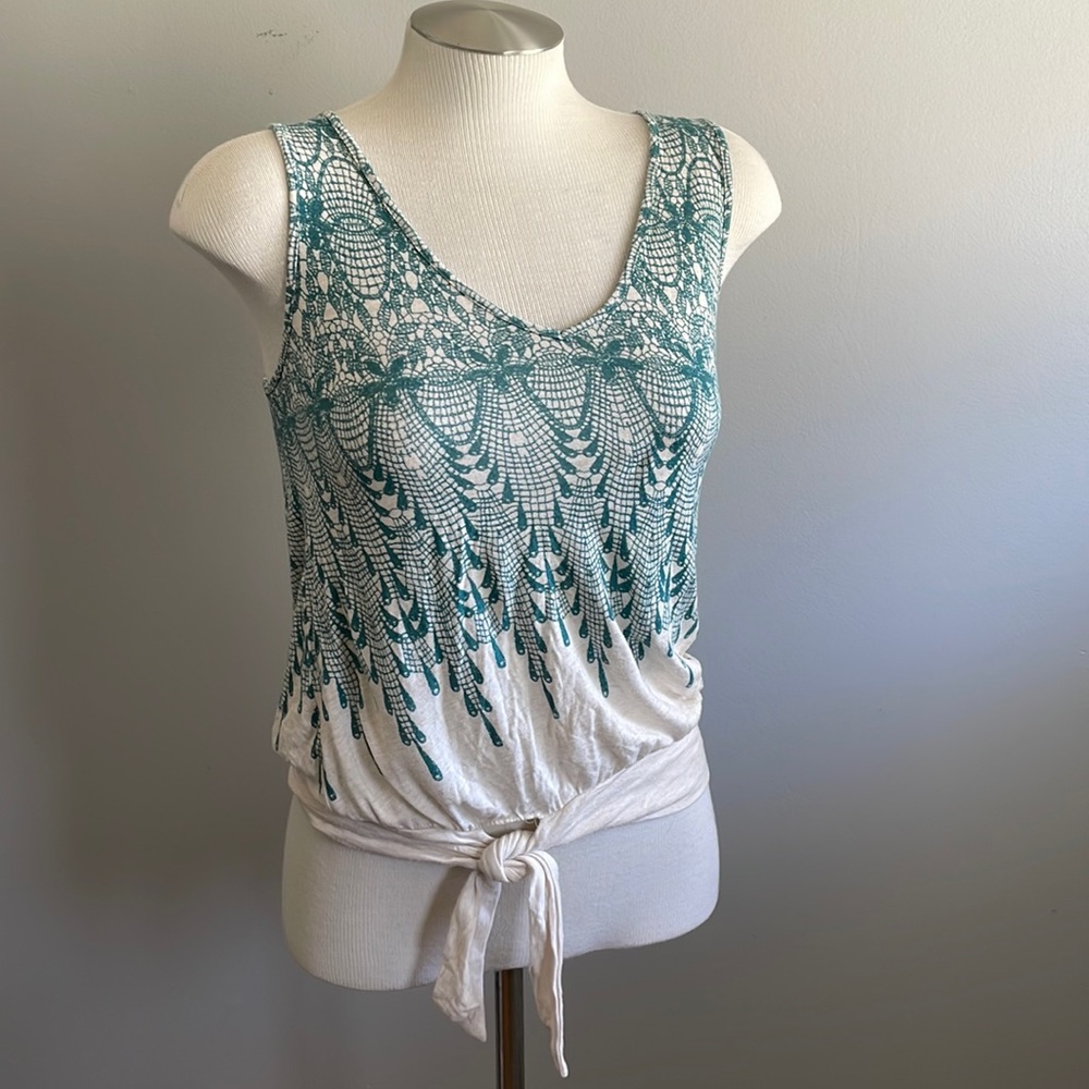 Anthropologie tank with tie at waist